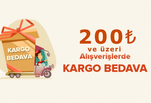 200 lira ve üzeri kargo ücretiz kargo