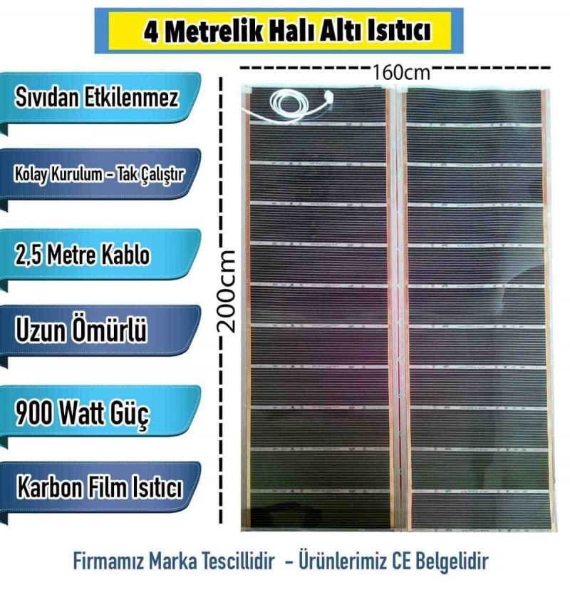 Termostatlı 4 Metrelik Halı Altı Isıtma (160x200cm)